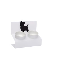 АртМиска Миска для собак на подставке с наклоном Йорк двойная XS белая 2x360 мл 360 мл Артмиска