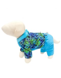 Комбинезон для собак на меху Морозко голубой принт Osso