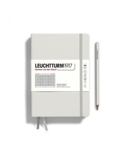 Блокнот Leuchtturm1917 Medium 125 листов в клетку твердая обложка светлый серый