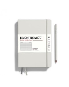 Блокнот Leuchtturm1917 Medium 125 листов в линейку твердая обложка светлый серый
