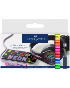 Набор маркеров для декорирования Faber Castell Neon 6 цв 1 5 мм пулевидный картон европодвес Faber–сastell