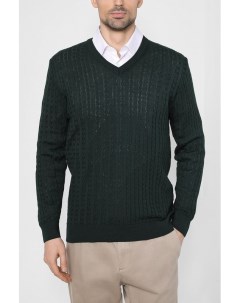 Шерстяной пуловер с узором косы Marco di radi