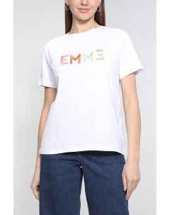 Хлопковая футболка с принтом Emme marella