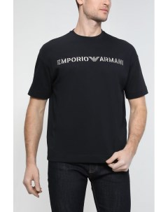 Хлопковая футболка с логотипом Emporio armani