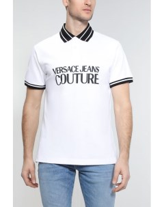 Хлопковое поло с логотипом бренда Versace jeans couture