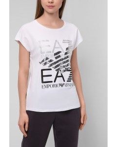 Хлопковая футболка с декором Ea7