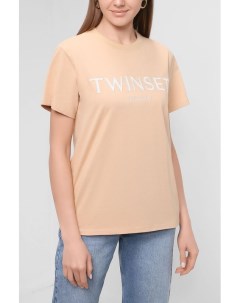 Хлопковая футболка с логотипом Twinset