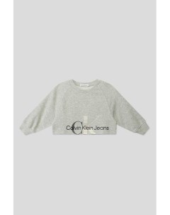 Короткий свитшот с логотипом бренда Calvin klein jeans