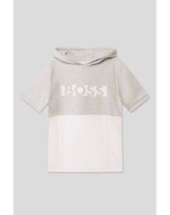 Хлопковая футболка с капюшоном Boss