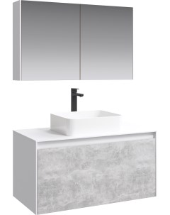 Мебель для ванной 5 stars Mobi 100 белая бетон светлый Aqwella