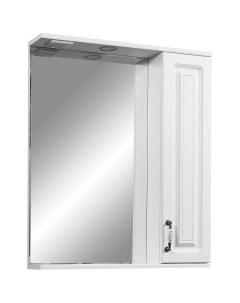 Зеркало шкаф Кармела 65 R с подсветкой белый Stella polar