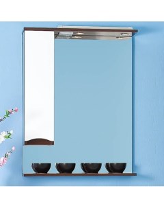 Зеркало шкаф Токио 80 L венге белый глянец Бриклаер