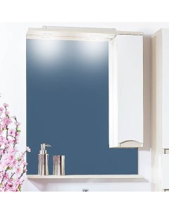 Зеркало шкаф Токио 80 R светлая лиственница белый глянец Бриклаер