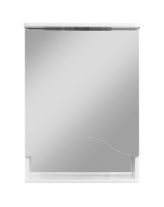 Зеркало шкаф Волна Лиана 50 R с подсветкой белый Stella polar