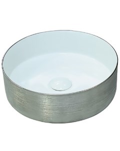Раковина накладная NC 36 5 см белый серебро C1054 Ceramalux