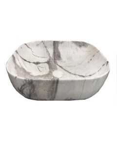 Раковина накладная MNC 50 см под камень белый серый K397G125 Ceramalux