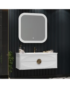 Мебель для ванной Ибица 120 подвесная белая фурнитура золото Opadiris
