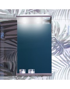 Зеркало Кристалл 40 ясень анкор темный с подсветкой Бриклаер