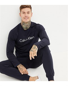 Темно синий пижамный комплект с манжетами Calvin klein