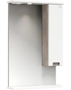 Зеркало шкаф Харпер 52 R с подсветкой белый мешковина 205216 Onika