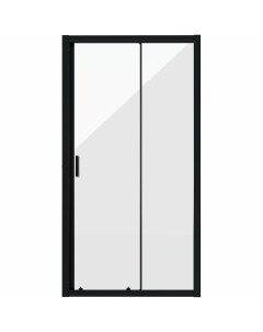 Душевая дверь Nova 120х195 профиль черный стекло прозрачное Niagara
