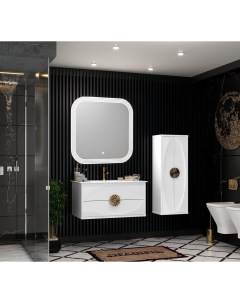 Мебель для ванной Ибица 90 подвесная белая фурнитура золото Opadiris