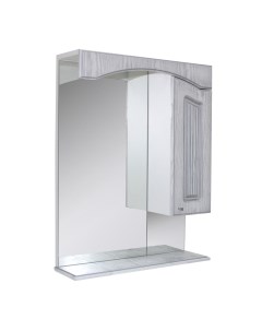Зеркало шкаф навесной без подсветки Крит 60 патина серебро 521792 Mixline