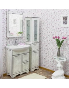 Мебель для ванной Адель 65 белая патина серебро Sanflor