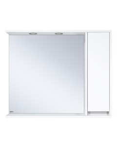Зеркало шкаф Алиса 90 правый белый с подсветкой Misty