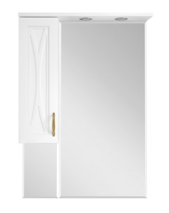 Зеркало шкаф Амбра 80 левое белое с подсветкой Misty