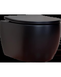 Унитаз подвесной Play с сиденьем микролифт черный матовый Ceramica nova