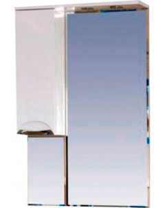 Зеркало шкаф Жасмин 65 с подсветкой белая эмаль L Misty