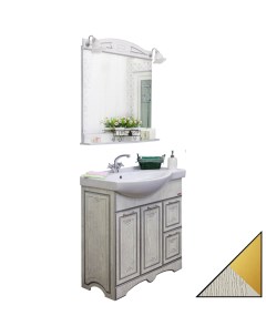 Мебель для ванной Адель 82 белая патина золото R Sanflor