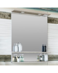 Зеркало Бруно 70 белое орегон с подсветкой Sanflor