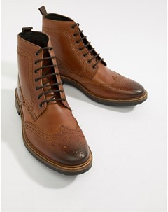 Светло коричневые кожаные ботинки броги Hopkins Base london