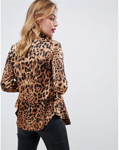 Рубашка с леопардовым принтом Boohoo petite
