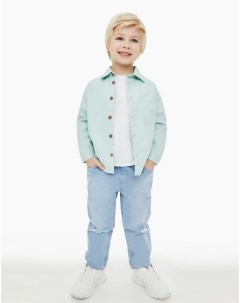 Мятная свободная рубашка с карманом для мальчика Gloria jeans