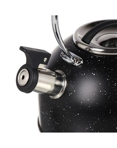 Чайник нержавеющая сталь 2 7 л со свистком ручка бакелитовая Черный мрамор индукция PR 2205 Daniks