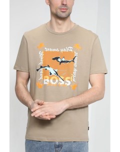 Хлопковая футболка с принтом Shark Boss