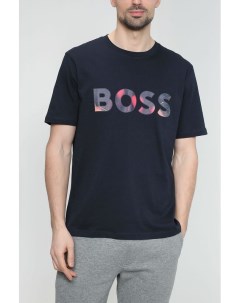 Хлопковая футболка Art с логотипом Boss