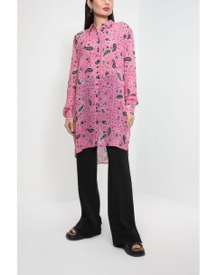 Удлиненная блуза с цветочным принтом Hugo