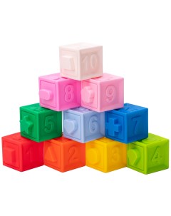Тактильные кубики развивающие с функцией сортера ЭКО 10 штук 664703 Юнландия