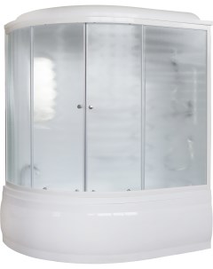 Душевой бокс ALP 150х100 R профиль белый стекло матовое с гидромассажем Royal bath