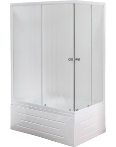 Душевой уголок BP 100х80 L с поддоном профиль белый стекло матовое Royal bath