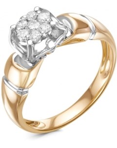 Кольцо с 7 бриллиантами из красного золота Klondike