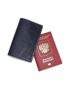 Обложка для паспорта кожаная синяя рептилия Kalinovskaya natalia