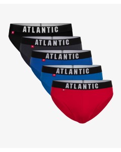 Мужские трусы слипы спорт набор 5 шт хлопок графит черные красные голубые бирюзовые Atlantic