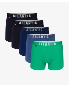 Мужские трусы шорты набор из 5 шт хлопок темно синие серо голубые зеленые темно голубые Atlantic