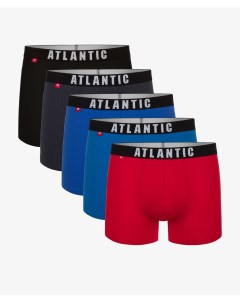 Мужские трусы шорты набор из 5 шт хлопок графит черные красные голубые бирюзовые Atlantic