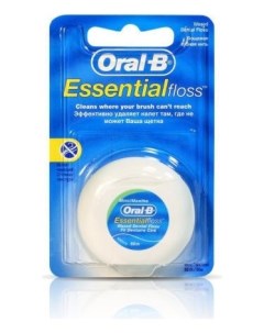 Зубная нить вощеная мятная Essential floss 50 м Oral-b
